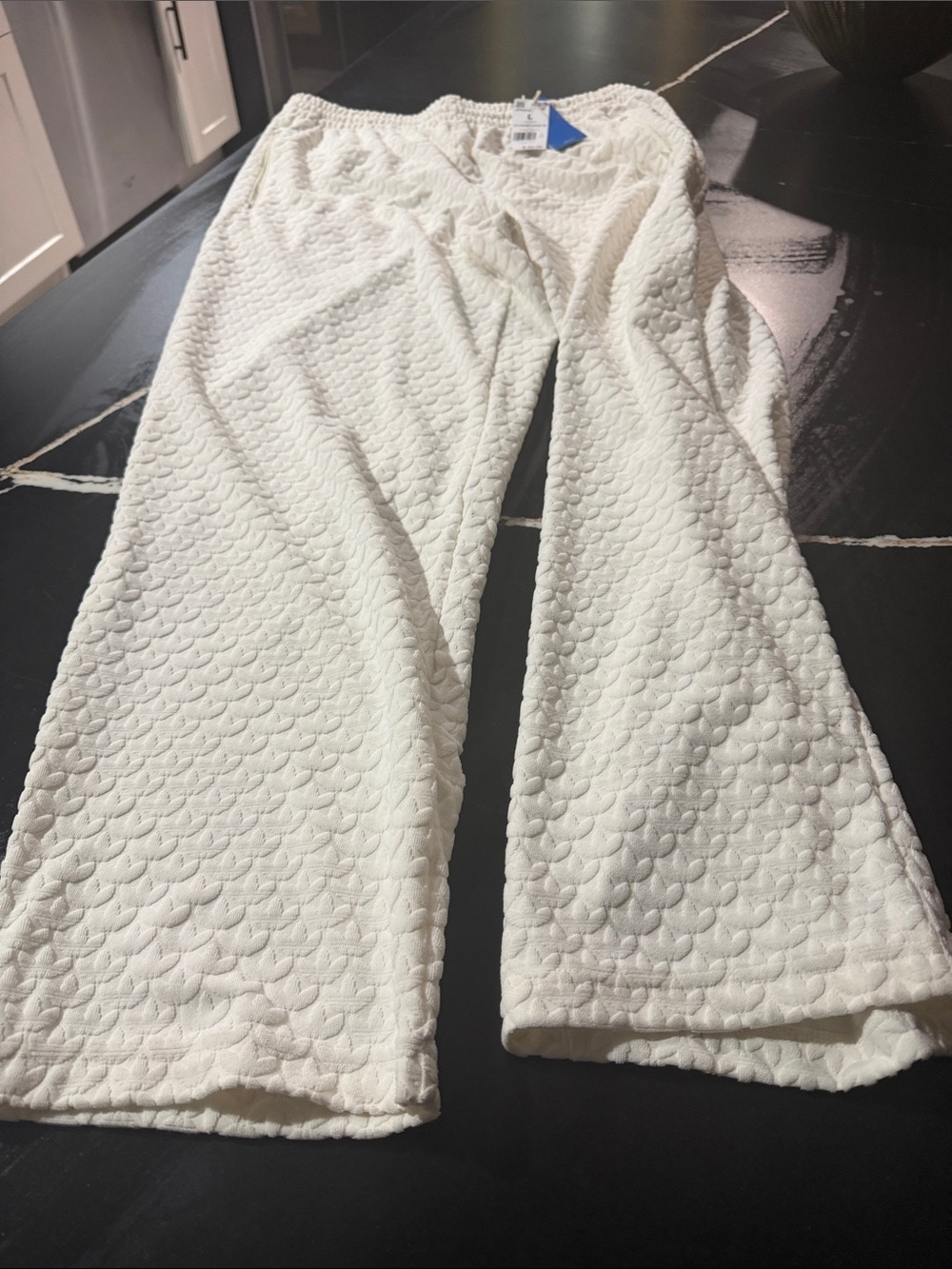 Adidas Textured White Lounge Pants